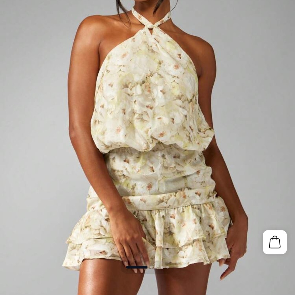Floral Halter Neck Dress
